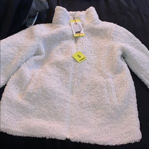 Cream fuzzy zip up